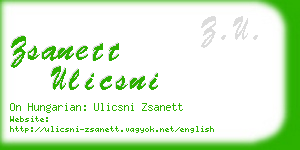 zsanett ulicsni business card